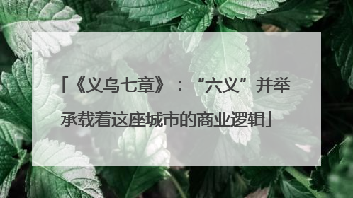 《义乌七章》：“六义”并举承载着这座城市的商业逻辑