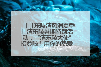 「东陵清风消夏季」清东陵暑期特别活动，“清东陵大使”招募啦！用你的热爱守护世界遗产！