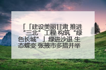 「建设美丽甘肃 推进“三北”工程 构筑“绿色长城”」绿进沙退 生态蝶变 张掖市多措并举加大防沙治沙力度