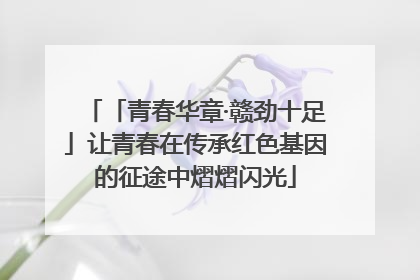 「青春华章·赣劲十足」让青春在传承红色基因的征途中熠熠闪光