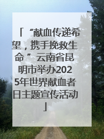“献血传递希望，携手挽救生命 ”云南省昆明市举办2025年世界献血者日主题宣传活动