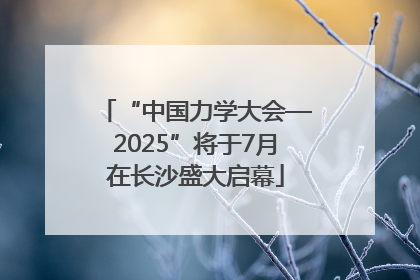 “中国力学大会—2025”将于7月在长沙盛大启幕