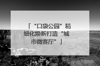 “口袋公园”精细化焕新打造“城市微客厅”