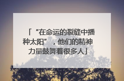 “在命运的裂缝中播种太阳”，他们的精神力量鼓舞着很多人