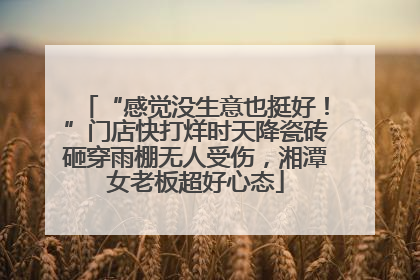 “感觉没生意也挺好！”门店快打烊时天降瓷砖砸穿雨棚无人受伤，湘潭女老板超好心态