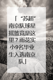 “苏超”南京队球星摇篮竟是这里？雨花实小9名毕业生入选南京队