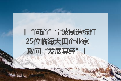 “问道”宁波制造标杆 25位临海大田企业家取回“发展真经”