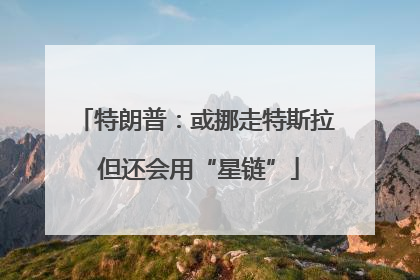 特朗普：或挪走特斯拉 但还会用“星链”