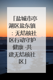 盐城市亭湖区盐东镇：无结核社区行动守护健康 ·共建无结核社区