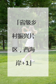 省级乡村振兴片区，西海岸+1