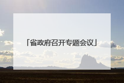 省政府召开专题会议