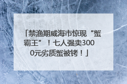 禁渔期威海市惊现“蟹霸王”！七人强卖3000元劣质蟹被铐！