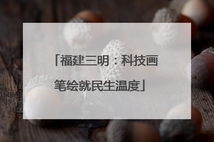 福建三明：科技画笔绘就民生温度