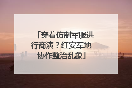 穿着仿制军服进行商演？红安军地协作整治乱象