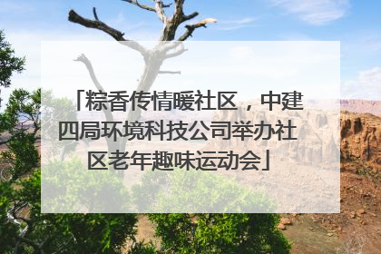 粽香传情暖社区，中建四局环境科技公司举办社区老年趣味运动会