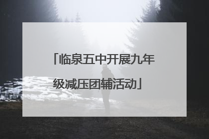 临泉五中开展九年级减压团辅活动