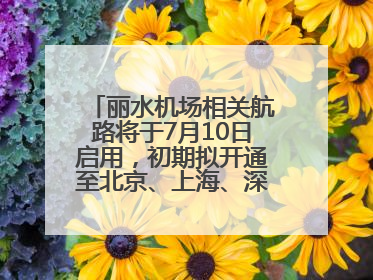 丽水机场相关航路将于7月10日启用，初期拟开通至北京、上海、深圳、贵阳航线