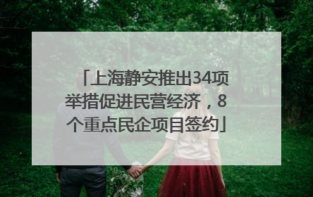 上海静安推出34项举措促进民营经济，8个重点民企项目签约