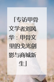 专访甲骨文学者刘风华：甲骨文里的戈光剑影与商城新生