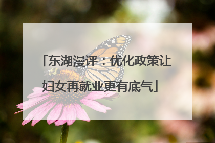 东湖漫评：优化政策让妇女再就业更有底气
