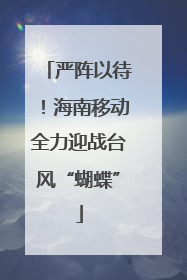 严阵以待！海南移动全力迎战台风“蝴蝶”