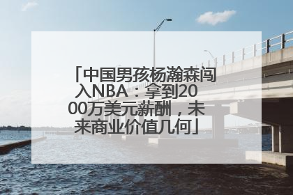 中国男孩杨瀚森闯入NBA：拿到2000万美元薪酬，未来商业价值几何