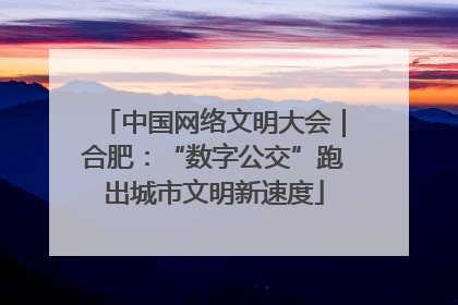 中国网络文明大会｜合肥：“数字公交”跑出城市文明新速度