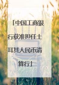 中国工商银行获准担任土耳其人民币清算行