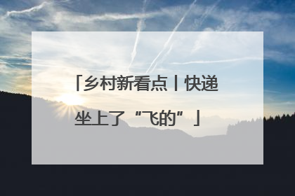 乡村新看点丨快递坐上了“飞的”