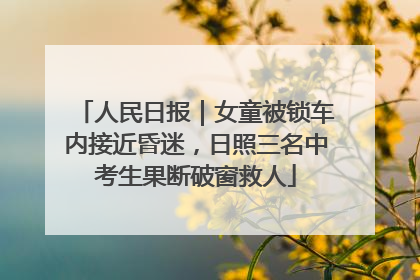 人民日报｜女童被锁车内接近昏迷，日照三名中考生果断破窗救人