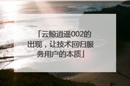 云鲸逍遥002的出现，让技术回归服务用户的本质