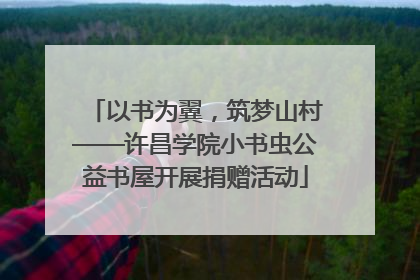 以书为翼，筑梦山村——许昌学院小书虫公益书屋开展捐赠活动