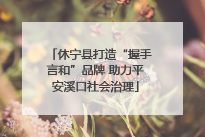 休宁县打造“握手言和”品牌 助力平安溪口社会治理