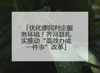 优化便民利企服务环境！齐河县扎实推动“高效办成一件事”改革