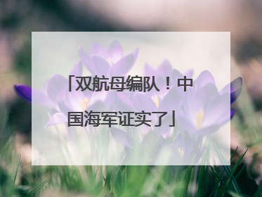 双航母编队！中国海军证实了