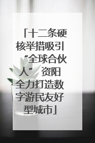 十二条硬核举措吸引“全球合伙人” 资阳全力打造数字游民友好型城市