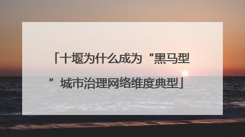 十堰为什么成为“黑马型”城市治理网络维度典型