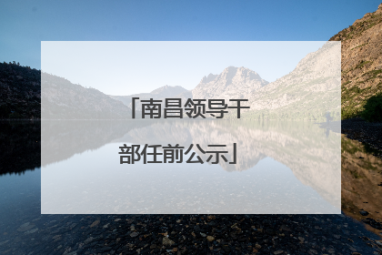 南昌领导干部任前公示