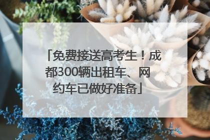 免费接送高考生！成都300辆出租车、网约车已做好准备
