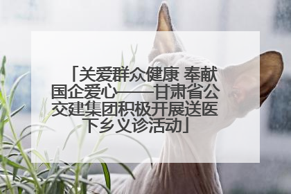 关爱群众健康 奉献国企爱心——甘肃省公交建集团积极开展送医下乡义诊活动
