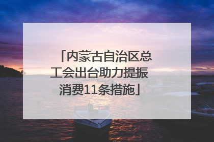 内蒙古自治区总工会出台助力提振消费11条措施