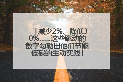 减少2%、降低30%……这些跳动的数字勾勒出他们节能低碳的生动实践