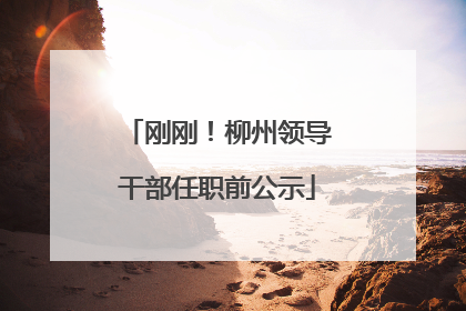 刚刚！柳州领导干部任职前公示