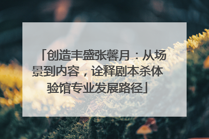 创造丰盛张馨月：从场景到内容，诠释剧本杀体验馆专业发展路径