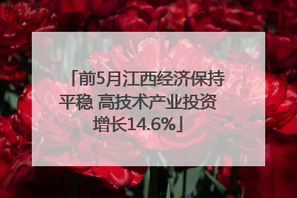 前5月江西经济保持平稳 高技术产业投资增长14.6%