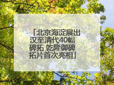 北京海淀展出汉至清代40幅碑拓 乾隆御碑拓片首次亮相