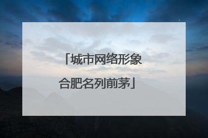 城市网络形象合肥名列前茅