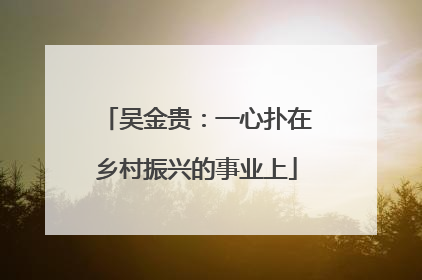 吴金贵：一心扑在乡村振兴的事业上