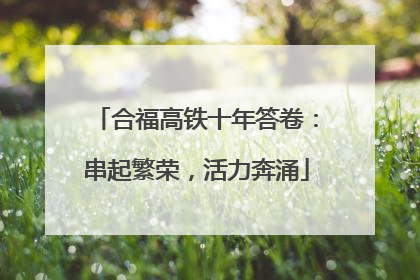 合福高铁十年答卷：串起繁荣，活力奔涌