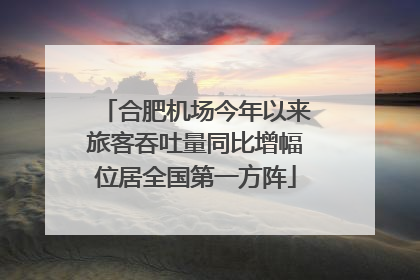 合肥机场今年以来旅客吞吐量同比增幅位居全国第一方阵